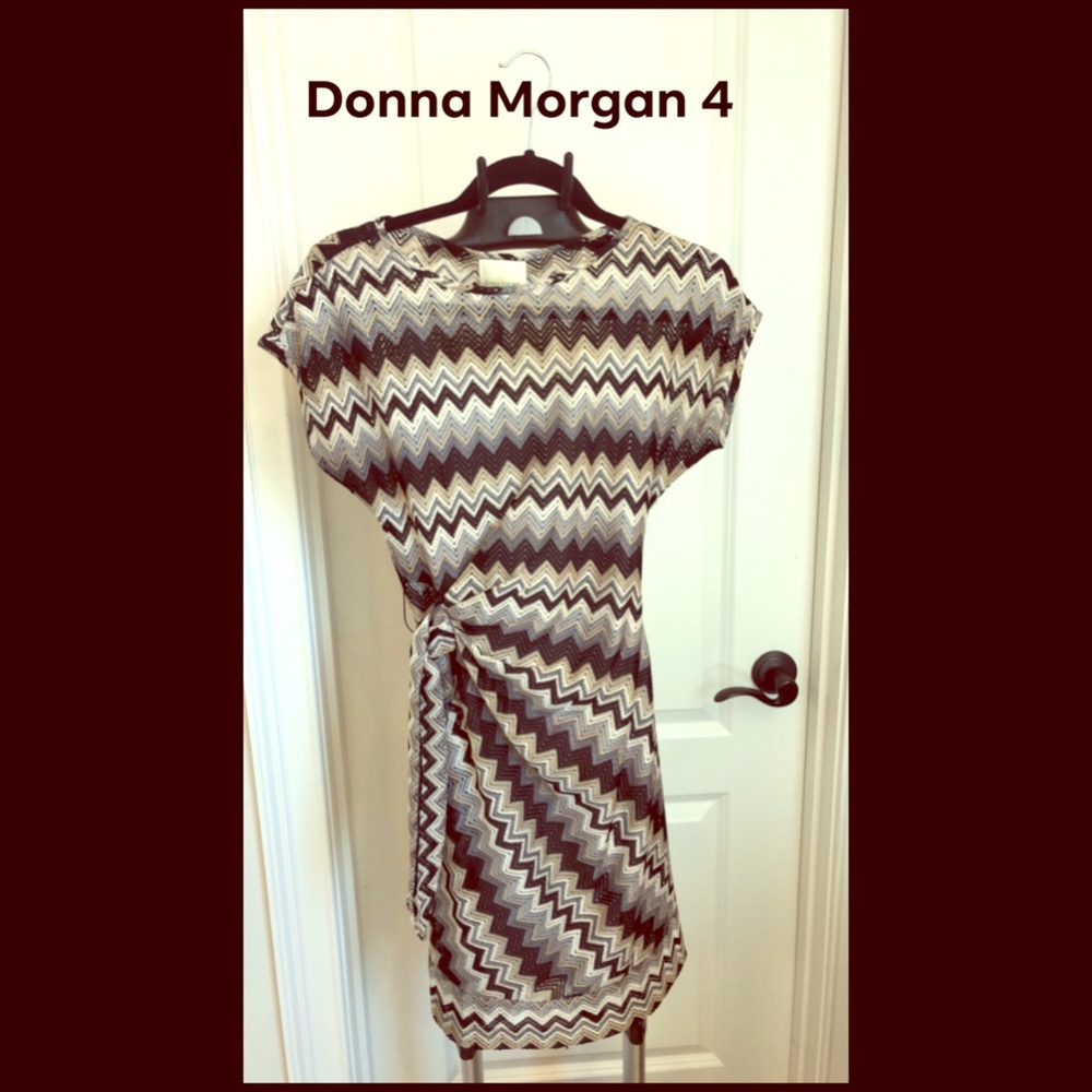 Chevron dress with side tie